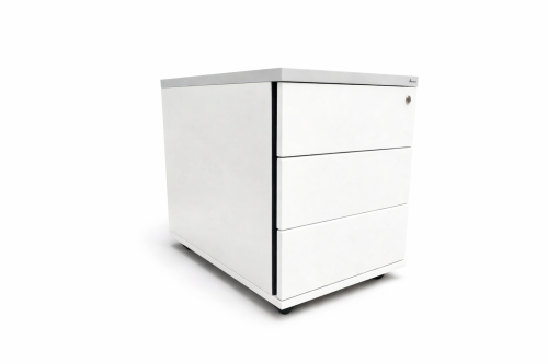 Biały mobilny cabinet z trzema szufladami.png