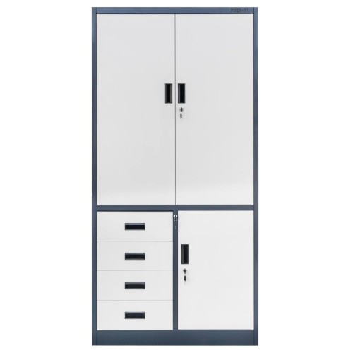Szafa-biurowa-metalowa-na-akta-Mega-M-WENUS-pelne-drzwi-4-szuflady-S-90-cm-G-40-cm-H-185-cm-grafitowa-szary-front-skrecana-MTP004763-front.jpg
