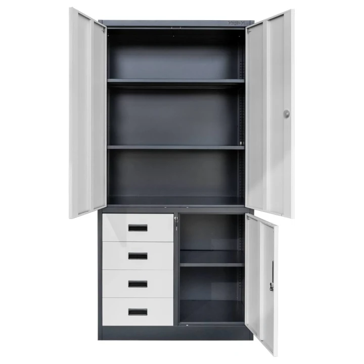 Szafa-biurowa-metalowa-na-akta-Mega-M-WENUS-pelne-drzwi-4-szuflady-S-90-cm-G-40-cm-H-185-cm-grafitowa-szary-front-skrecana-MTP004763-wnetrze.jpg
