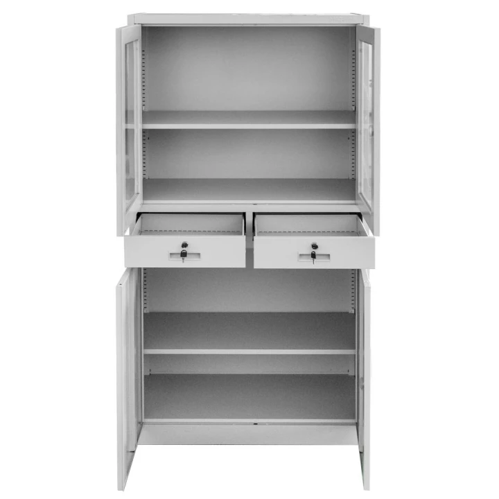 Szafa-biurowa-metalowa-na-dokumenty-Mega-M-WENUS-przeszklone-drzwi-2-szuflady-S-90-cm-G-40-cm-H-185-cm-szara-skrecana-4-1.jpg