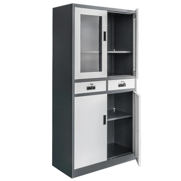 Szafa-biurowa-metalowa-na-dokumenty-Mega-M-WENUS-przeszklone-drzwi-2-szuflady-S-90-cm-G-40-cm-H-185-cm-grafitowa-szary-front-skrecana-9.jpg