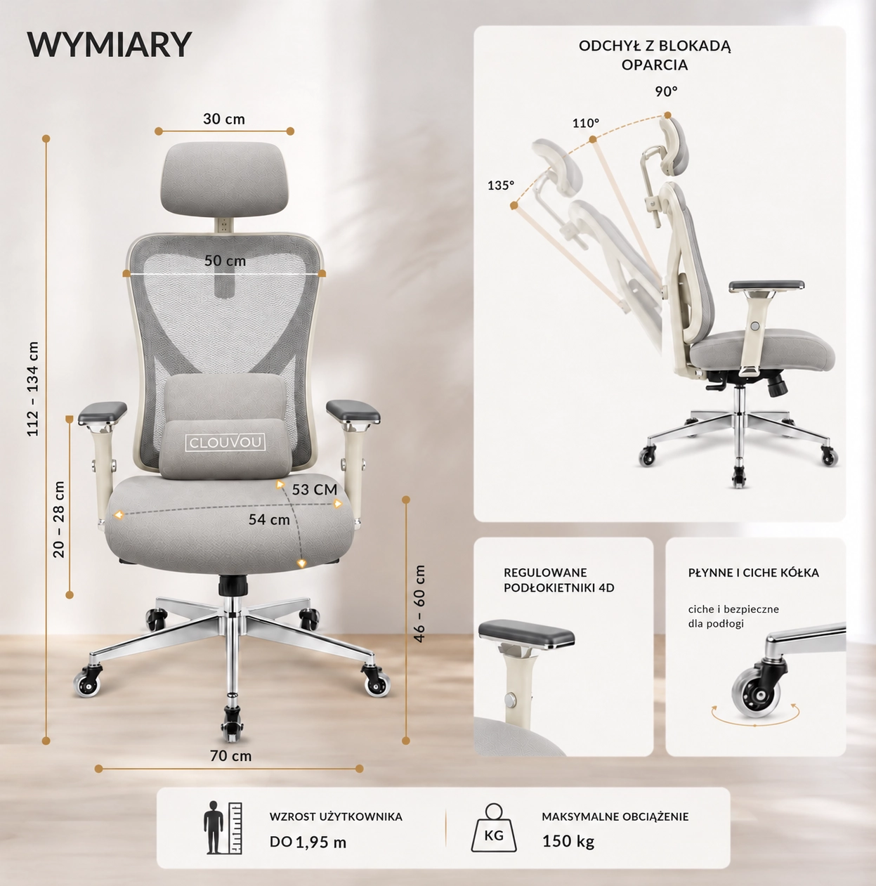 CleverSeat – wymiary fotela