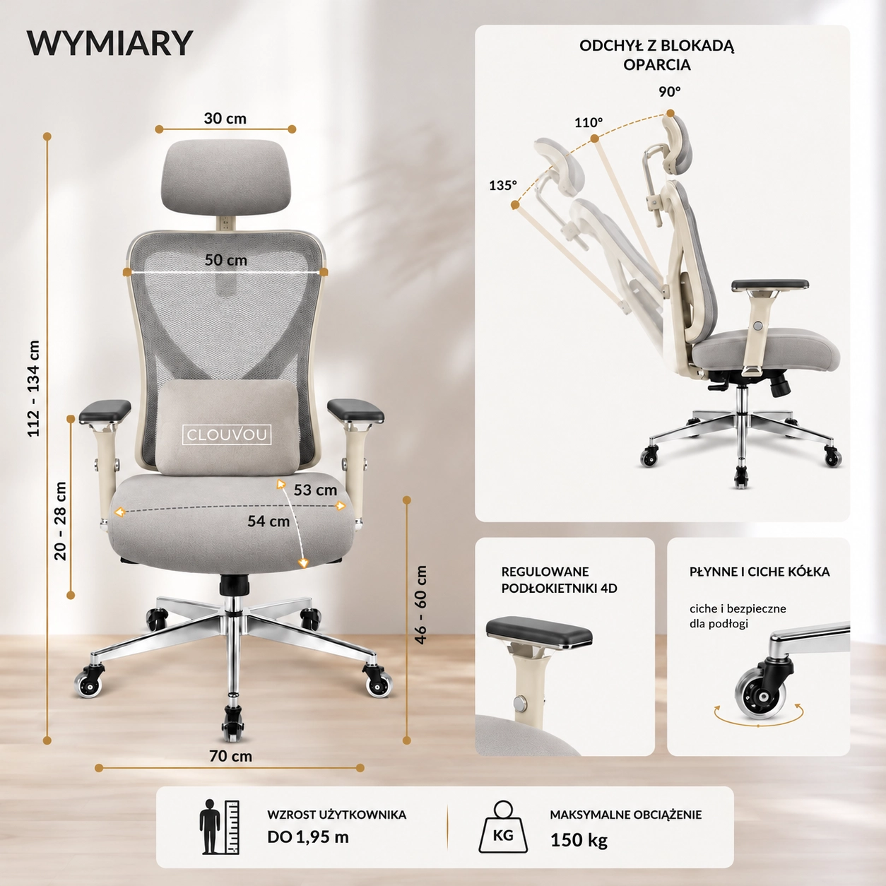CleverSeat – wymiary fotela