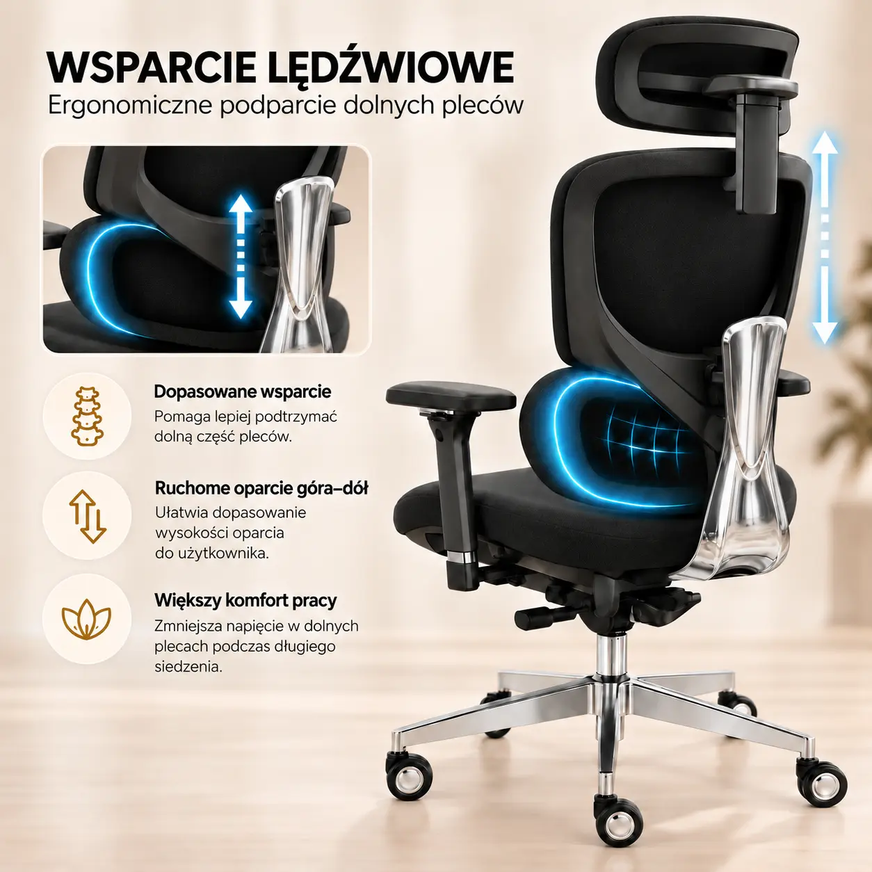 MasterSeat aktywne wsparcie lędźwiowe