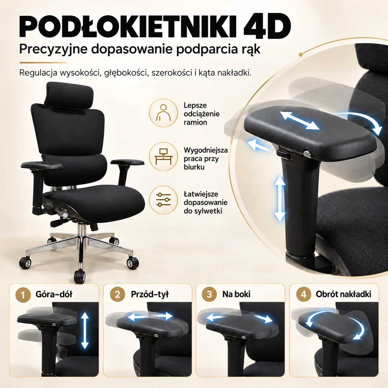 MasterSeat podłokietniki 4D