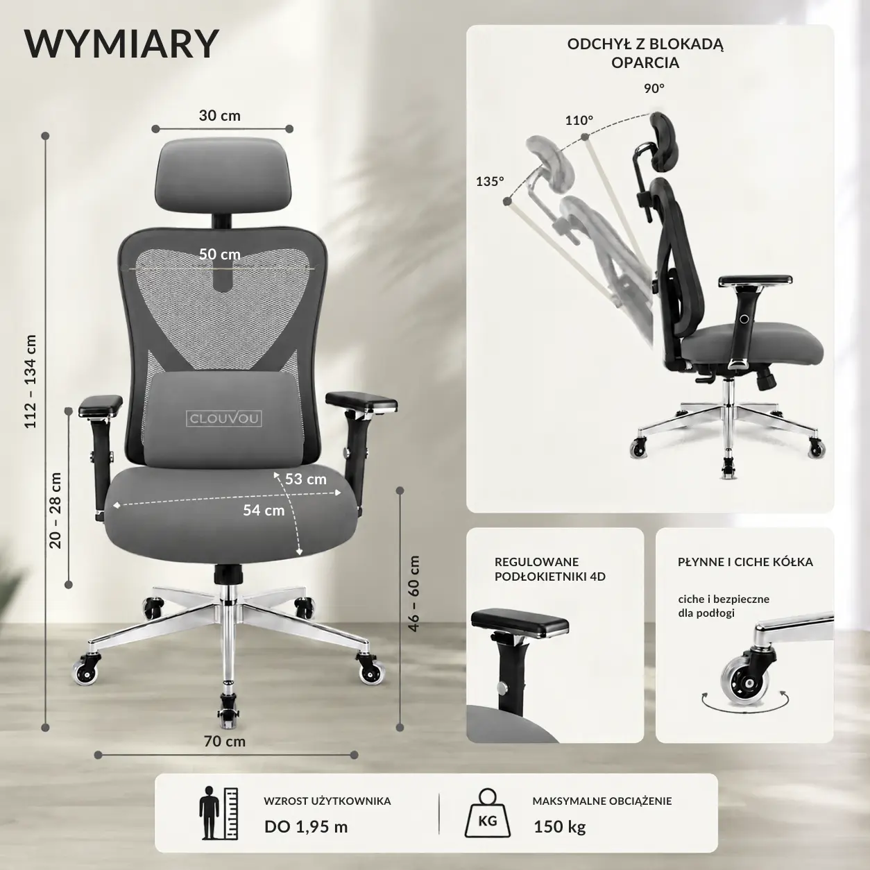 CleverSeat – wymiary fotela