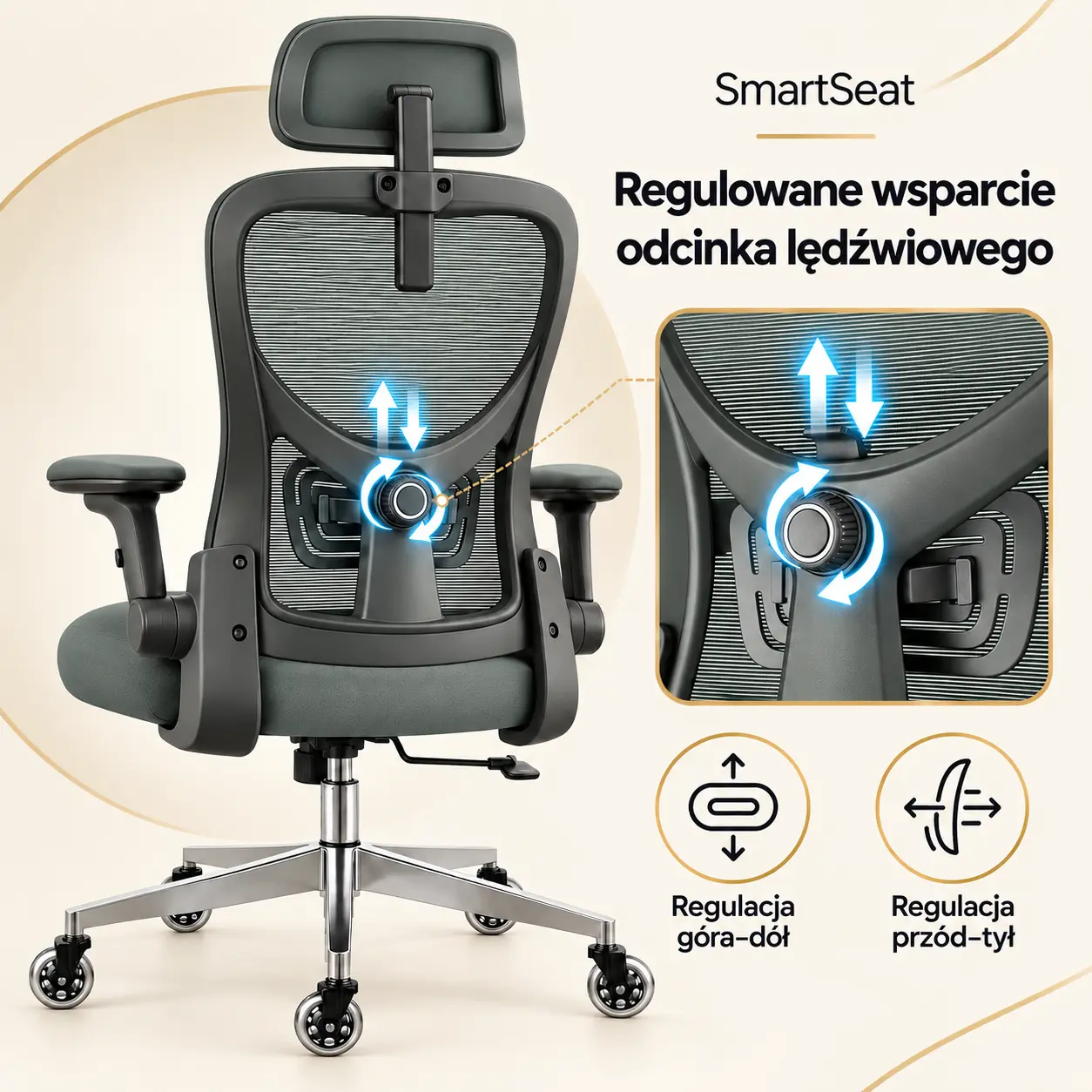 SmartSeat szary – lędźwie